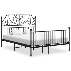 vidaXL Cadre de lit sans matelas noir métal 160x200 cm
