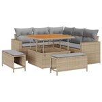 vidaXL Ensemble de canapé de jardin 8 Pièces beige et gris clair