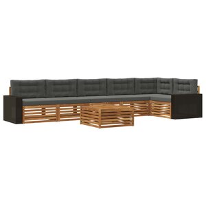 vidaXL Ensemble de canapés d'extérieur 7 Pièces Naturel et Anthracite