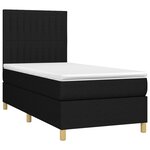 vidaXL Sommier à lattes de lit et matelas et LED Noir 100x200 cm Tissu