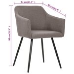 vidaXL Chaises à manger lot de 4 taupe tissu