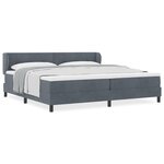 Lit à ressort vidaXL avec matelas gris foncé 200x200 cm en velours