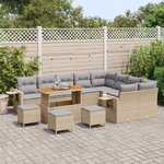 vidaXL Ensemble de canapé de jardin 13 Pièces Beige polyrotin
