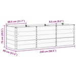 vidaXL Jardinière Ivoire 240 x 80 x 75 cm Acier