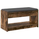 vidaXL Banc d'entrée avec coussin Chêne Fumé 83 x 38 x 45 cm