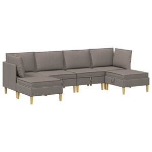 vidaXL Canapé modulaire avec rangement 6 Pièces Taupe Tissu