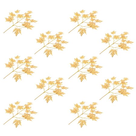 Vidaxl 10 pièces feuilles artificielles d'érable doré 75 cm