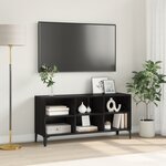 vidaXL Meuble TV en chêne noir Chêne noir Panneaux de particules Standard