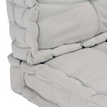 vidaXL Coussins de plancher de palette lot de 2 Coton Gris
