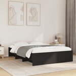 vidaXL Cadre de lit sans matelas noir 120x190 cm bois d'ingénierie