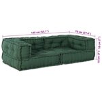 vidaXL Canapé modulaire 2 places vert 140x70x36 tissu