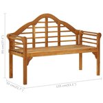 Vidaxl banc de jardin avec coussin 135 cm bois d'acacia massif