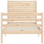 vidaXL Cadre de lit avec tête de lit 90x200 cm bois massif