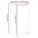 vidaXL Armoire à chaussures noir 30x35x70 cm bois d'ingénierie