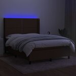 vidaXL Sommier à lattes de lit matelas LED Marron foncé 140x200 cm