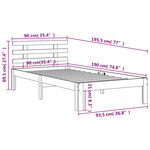 vidaXL Cadre de lit sans matelas cire marron 90x190 cm bois pin massif