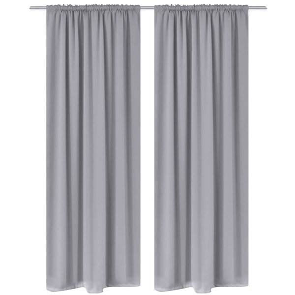 vidaXL Rideaux occultants à fentes 2 Pièces Gris 135 x 245 cm