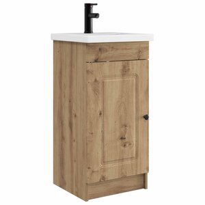vidaXL Meuble de salle de bain avec évier Chêne artisanal