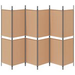 vidaXL Paravent à 6 panneaux Beige 300 x 180 cm Tissu