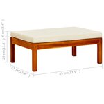 vidaXL Banc de jardin avec table et repose-pieds Bois d'acacia solide