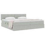 vidaXL Lit de Rangement Gris clair 200 x 200 cm Velours