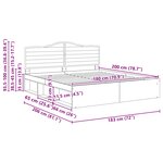 vidaXL Cadre de lit avec tête de lit Béton 180 x 200 cm Pin massif