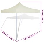 vidaXL Tente pliable Crème 3 x 3 m