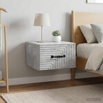 vidaXL Cabinet de chevet mural 2 Pièces Gris béton 34 5 x 33 x 20 cm