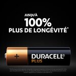 Duracell - Piles alcalines AA Plus, 1.5 V LR6, paquet de 12