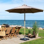 Parasol inclinable mât en bois sable ø 300 cm