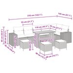 vidaXL Ensemble de canapé de jardin avec coussin 10 Pièces Noir polyrotin