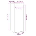 vidaXL Armoire murale noir 30x30x80 cm Bois de pin massif