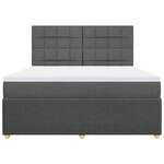vidaXL Sommier à lattes de lit avec matelas Gris foncé 180x200cm Tissu
