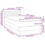 vidaXL Sommier à lattes de lit et matelas gris clair 90x210 cm velours