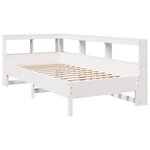 vidaXL Lit bibliothèque sans matelas blanc 75x190cm bois de pin massif