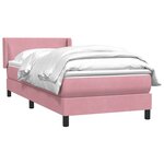 vidaXL Sommier à lattes de lit avec matelas rose 90x220 cm velours