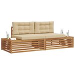 vidaXL Ensemble de canapés d'extérieur avec coussin Naturel et Beige