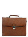 Cartable serviette Katana hype en cuir - 38 cm - 2 soufflets - 63041 - Marron