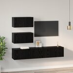vidaXL Ensemble de meuble TV 4 Pièces Chêne Noir 80 x 30 x 30 cm