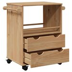vidaXL Chariot de cuisine OTTA 59x45x80 cm bois massif de pin