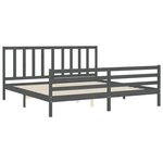 vidaXL Cadre de lit sans matelas gris 200x200 cm bois massif de pin