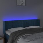 vidaXL Tête de lit à LED Bleu foncé 147x16x78/88 cm Velours