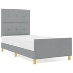 vidaXL Cadre de lit avec tête de lit Gris clair 80 x 200 cm tissu