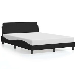 vidaXL Cadre de lit Dover noir 140x200 cm velours