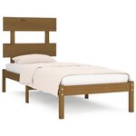 vidaXL Cadre de lit sans matelas marron miel 100x200 cm bois massif