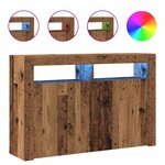 vidaXL Buffet et lumières LED vieux bois 115 5x30x75cm bois ingénierie