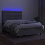 vidaXL Sommier à lattes de lit et matelas et LED Gris clair 140x200 cm