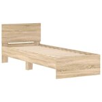 vidaXL Cadre de lit avec tête de lit Chêne Sonoma 80 x 200 cm