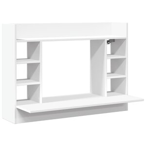 vidaXL Bureau mural blanc 105x48x75 cm bois d'ingénierie