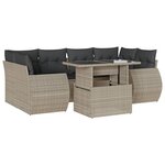 vidaXL Salon de jardin avec coussins 7 Pièces gris clair résine tressée